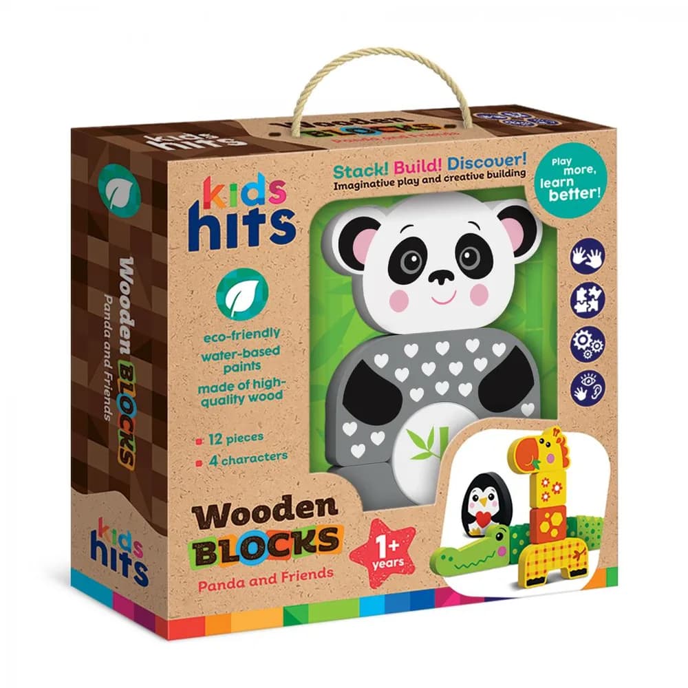 PANDA ȘI PRIETENII SAI, JUCARIE LEMN — miniatură