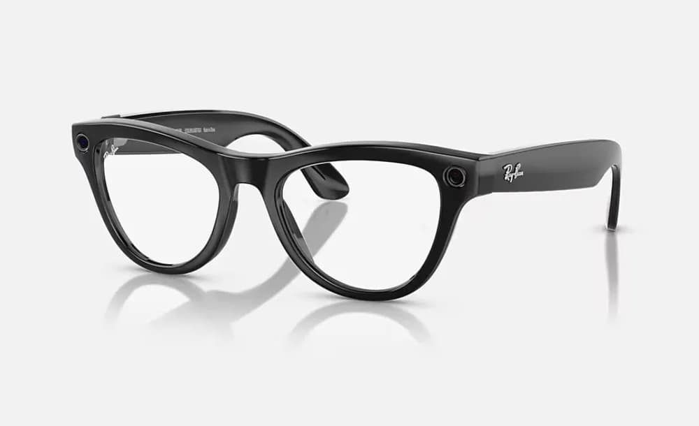 Ray-Ban Meta Sunglasses Skyler (Gen 1) – RW4010 601/MF 52 – Shiny Black / Clear Cerulean Blue