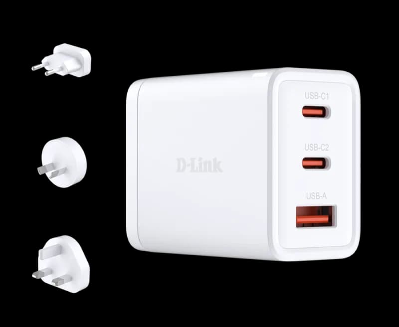 Incarcator D-Link 65W GaN Charger, 65W, 2 porturi, Alb