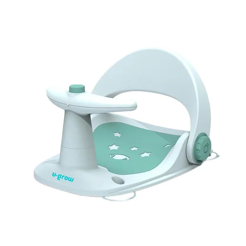 Scaun baie bebe cu ghidon, spatar reglabil, verde, U-Grow