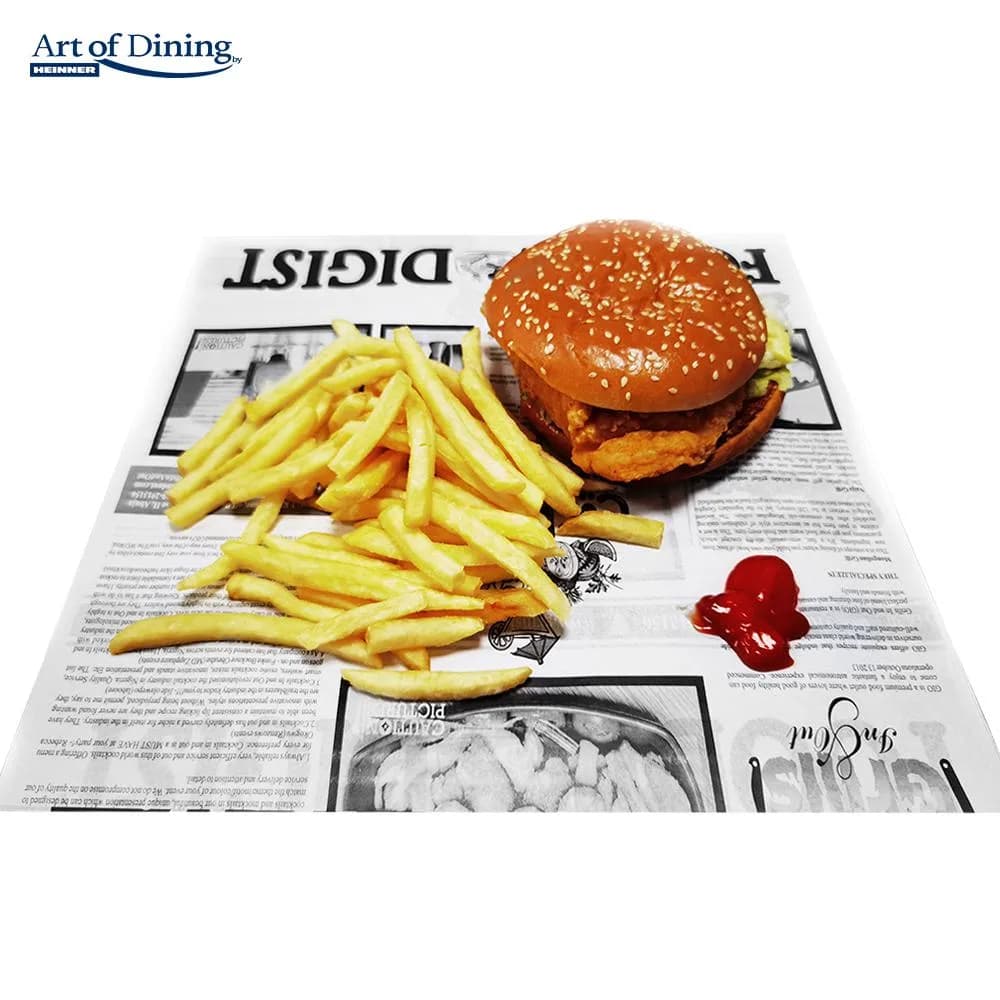 SET 500 BUCATI HARTIE IMPERMEABILA REZISTENTA LA GRASIME TIP ZIAR, 200 x 250 MM, ART OF DINING — miniatură