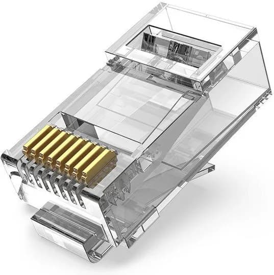 Mufe RJ45 UTP Vention, Cat. 6a, 50 buc per punga, AWG 23-26, diam. fir 1.5mm conectori auriti, transparent, "IDGR0-50" - 6922794744301