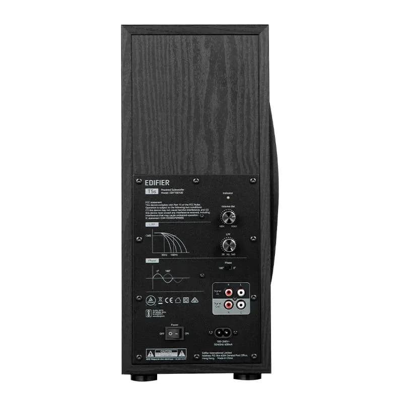SUBWOOFER EDIFIER, RMS: 70W activ, 8" bass, RCA Line-in/Line-out, automatic stand-by, frecv. 35Hz-115Hz, black, " T5S-BK" — miniatură