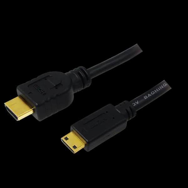 CABLU video LOGILINK, adaptor Mini-HDMI (Type C)(T) la HDMI (T), 1m, ver 1.4, conectori auriti, UHD 4K/ 30Kz, negru, "CH0021" — miniatură