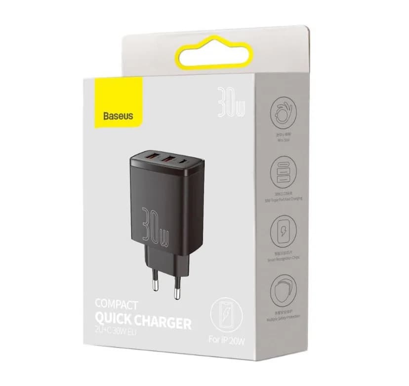 Incarcator Retea Baseus USB TypeCx2USB B — miniatură