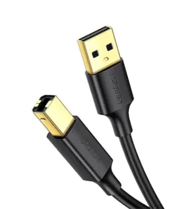 CABLU USB Ugreen pt. imprimanta, "US135" USB 2.0 (T) la USB 2.0 Type-B (T), 1.5m, conectori auriti, negru, "10350" - 6957303813506 — miniatură