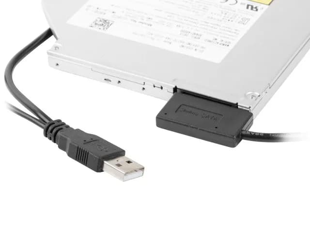 CABLU USB GEMBIRD adaptor, USB 2.0 (T) la slim S-ATA (T), 50cm, pt. SSD, DVD, cu USB suplimentar pt. extra power, negru, "A-USATA-01" — miniatură