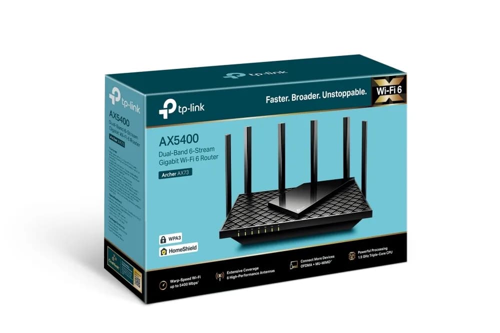 Router wireless TP-LINK Gigabit Archer AX73, AX5400, WiFI 6, Dual-Band — miniatură