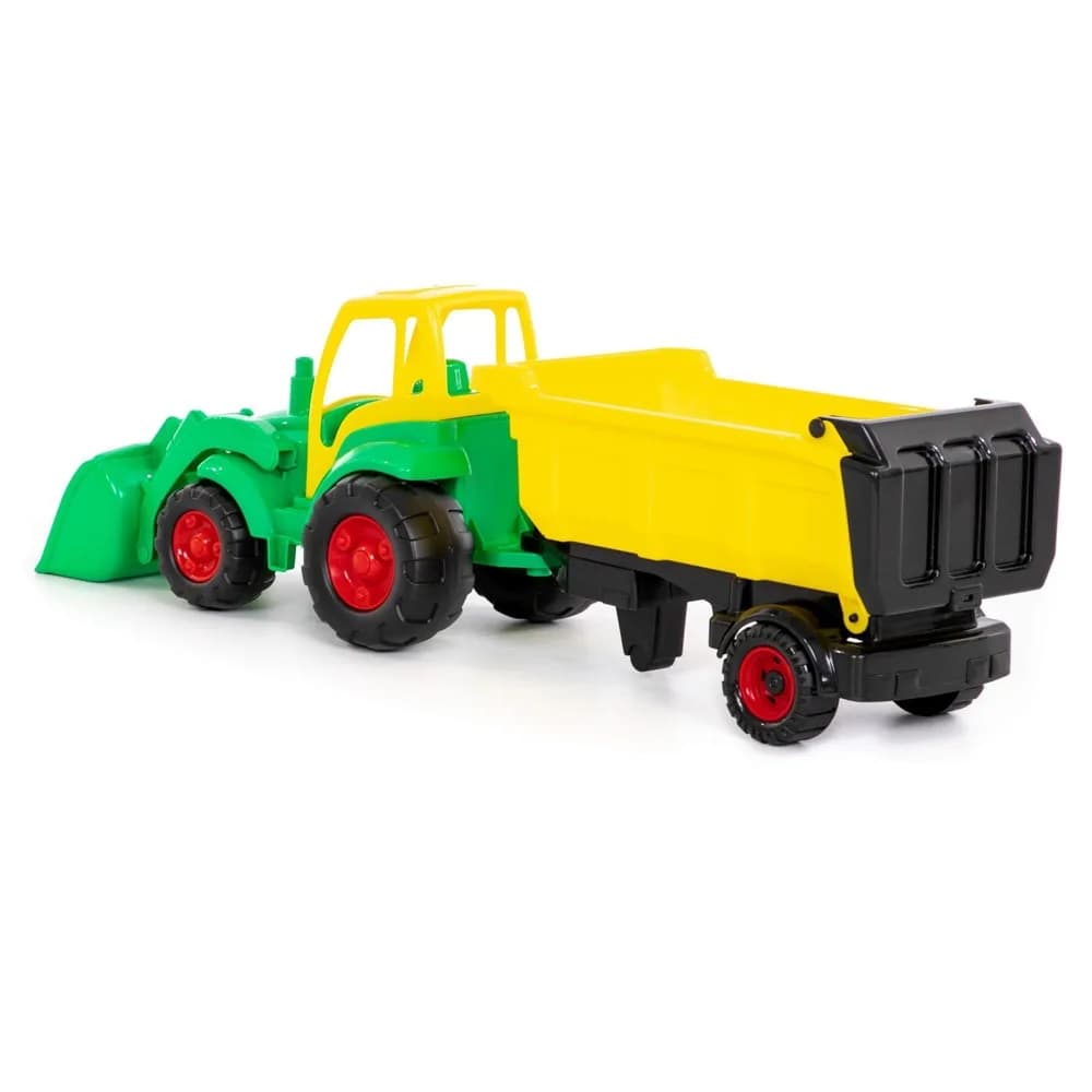 Tractor cu incarcator + remorca - Champion, 86x22x26 cm, Polesi — miniatură