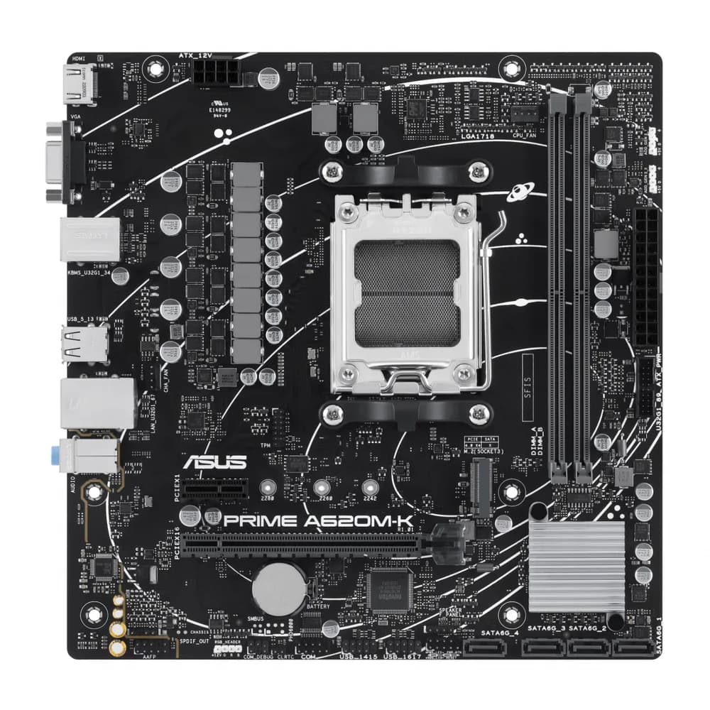 Placa de baza ASUS PRIME A620M-K, Socket AM5, DDR5, Micro-ATX — miniatură