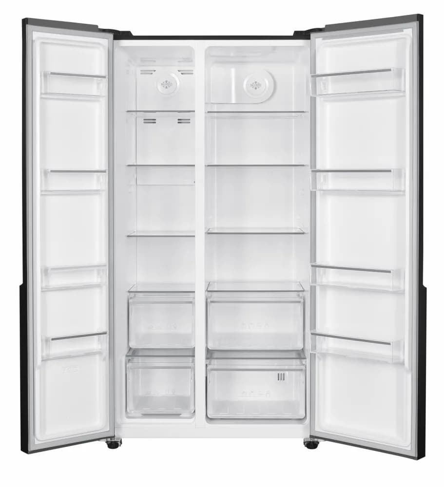 Side by Side HEINNER HSBS-HM532NFGBKE++, No Frost, 532 L, Clasa E, Sticla neagra — miniatură