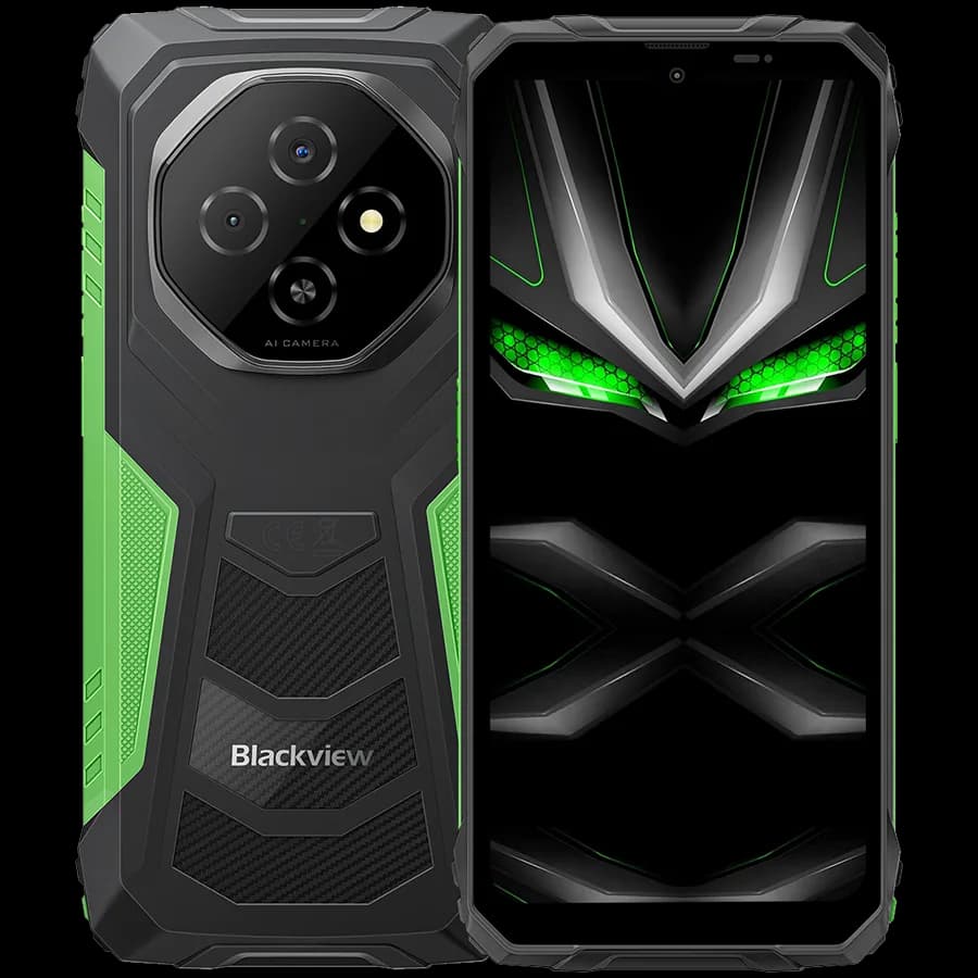 Blackview FORT1 LTE 6.56-inch HD+ 1612x720 90Hz 6+256GB Unisoc T615 Octa-Core 1.8GHz 8MP Front 16+2MP Rear NFC MIL-STD-810H 10000mAh Fingerprint Android 15 Green "BVFORT1_G6_EU"