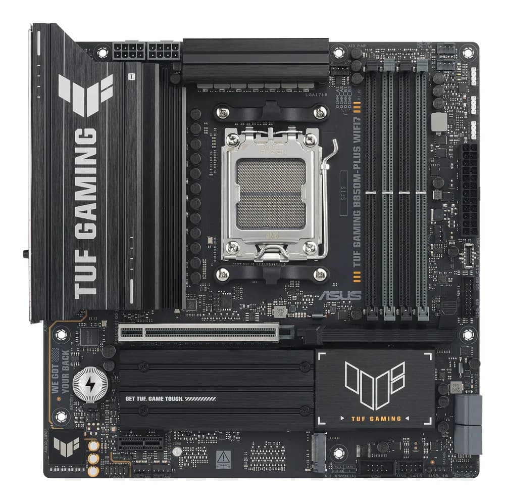 ASUS TUF GAMING B850M-PLUS WIFI7 AM5 4xDDR5 mATX Pciex5 DP HDMI USB MB "TUF GAMING B850M-PLUS WIFI7"