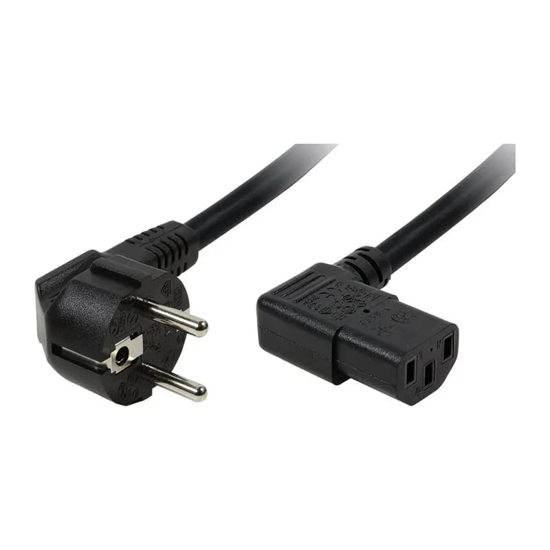 Cablu alimentare, Schuko-C13, black, 2,00m, conector 90 grade, LogiLink "CP103"