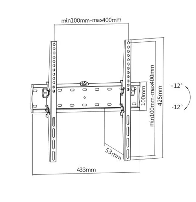 SUPORT de perete GEMBIRD, pt 1 TV/monitor, diag. max 32" - 55", inclinare, max 40 kg, "WM-55T-02" — miniatură