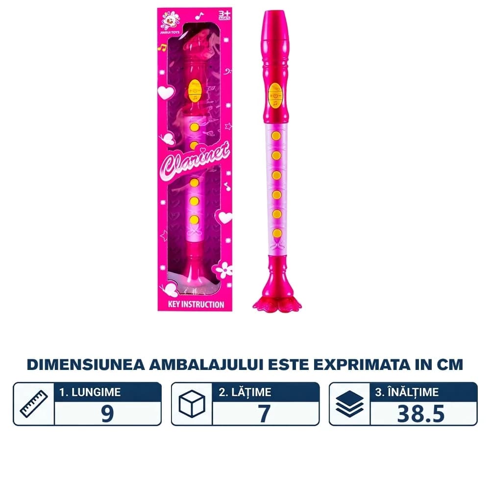 Clarinet, cu lumina si muzica, 38 cm — miniatură