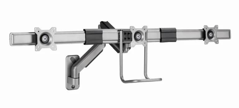 SUPORT de perete GEMBIRD, pt 3 TV/monitor plat, diag. max 17" - 27", rotatie, inclinare, pliere, 1 ~ 6 kg, "MA-WA3-01" — miniatură