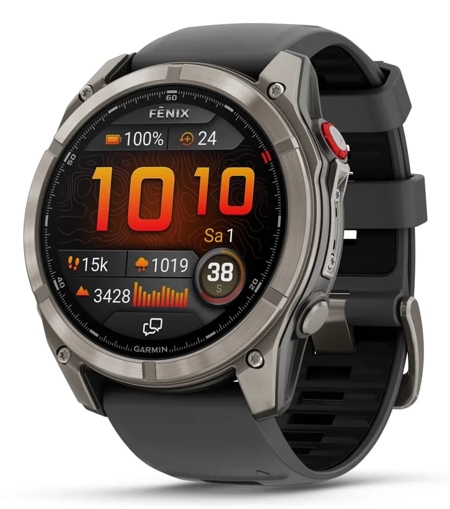 Smartwatch fenix 8 Pro 51 mm, AMOLED, Sapphire, Titanium with Graphite/black silicone band"010-03199-11"