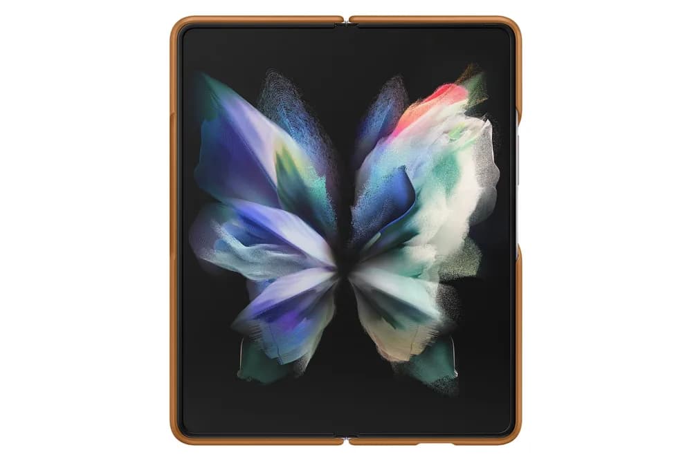 HUSA Smartphone Samsung, pt Galaxy Z Fold3, tip back cover (protectie spate), piele, ultrasubtire, maro, "EF-VF926LAEGWW" — miniatură