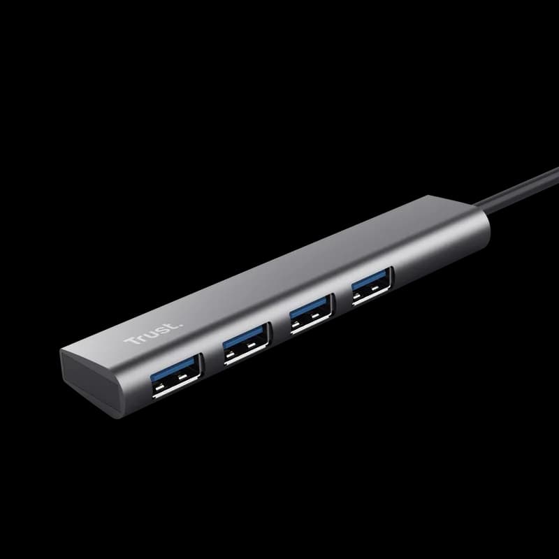 Hub USB Trust Halyx USB-A, 4 porturi, Argintiu — miniatură