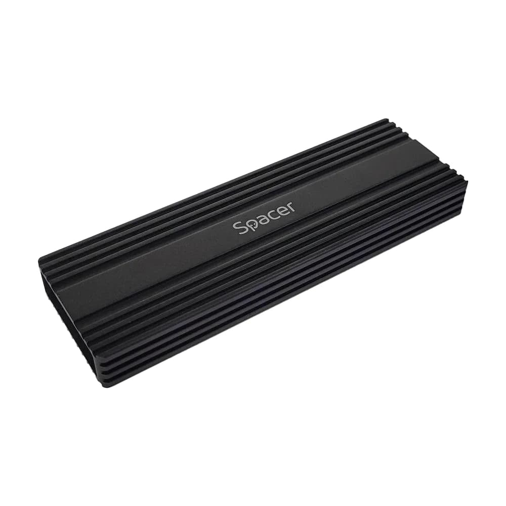 RACK extern SPACER, pt. SSD M.2 PCIe NVME, interfata PC USB 3.1 Type C, Striat, aluminiu, negru, "SPRK-M2TYPEC-05" — miniatură