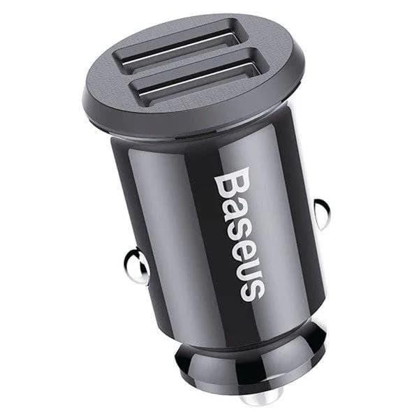 INCARCATOR auto Baseus Grain, 2 x USB Output 5V/3.1A, 15W total ambele porturi, pt. bricheta auto, negru "CCALL-ML01" - 6953156276512 — miniatură