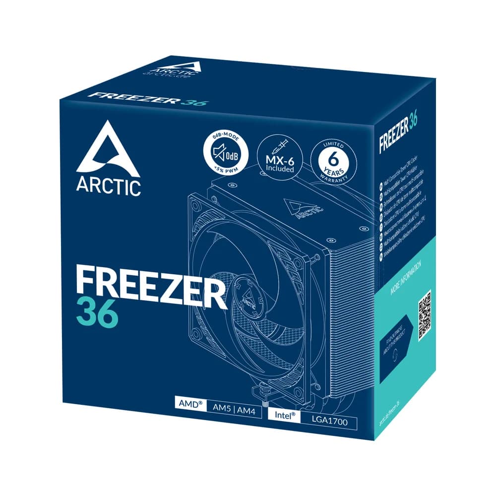 COOLER Arctic "Freezer 36",racire aer, HDT heatpipe, skt. Intel LGA 1700, AMD AM5/AM4, fan 120mm, "ACFRE00121A" — miniatură