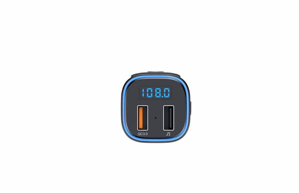 Modulator FM Serioux ABFM46, Bluetooth 5.0, raza actiune de până la 5 m, voltaj intrare: 1x DC 12V/24V, 2 porturi USB: 1 X USB QC3.0 1 x USB audio (pana la 32 GB), format muzica: MP3/WMA/WAV, frecvența FM: 87.5MHz - 108.0MHZ, microfon incorporat, functii:răspunde/respinge/handsfree/reapelare — miniatură