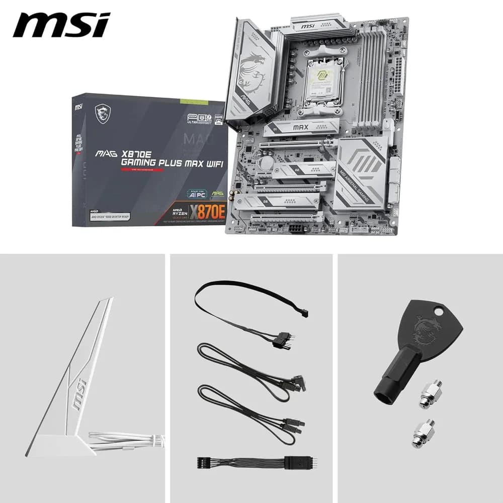 Placa de baza MSI MAG X870E GAMING PLUS MAX WIFI, AM5, DDR5, Wi-Fi, BT, ATX, Alb 7E70-016R "MAG X870E GAMING PLUS MAX WIFI" — miniatură
