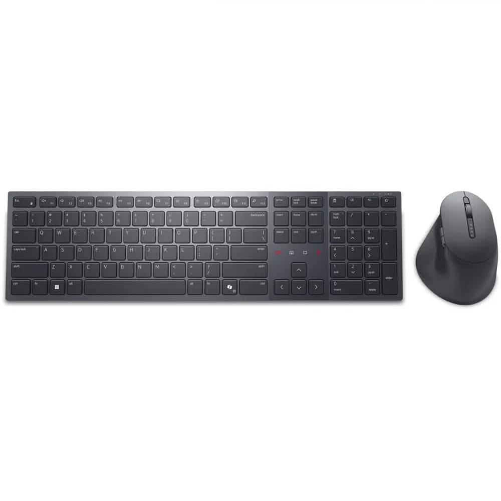 Kit Wireless tastatura si mouse Dell KM900, taste numerice, Gri