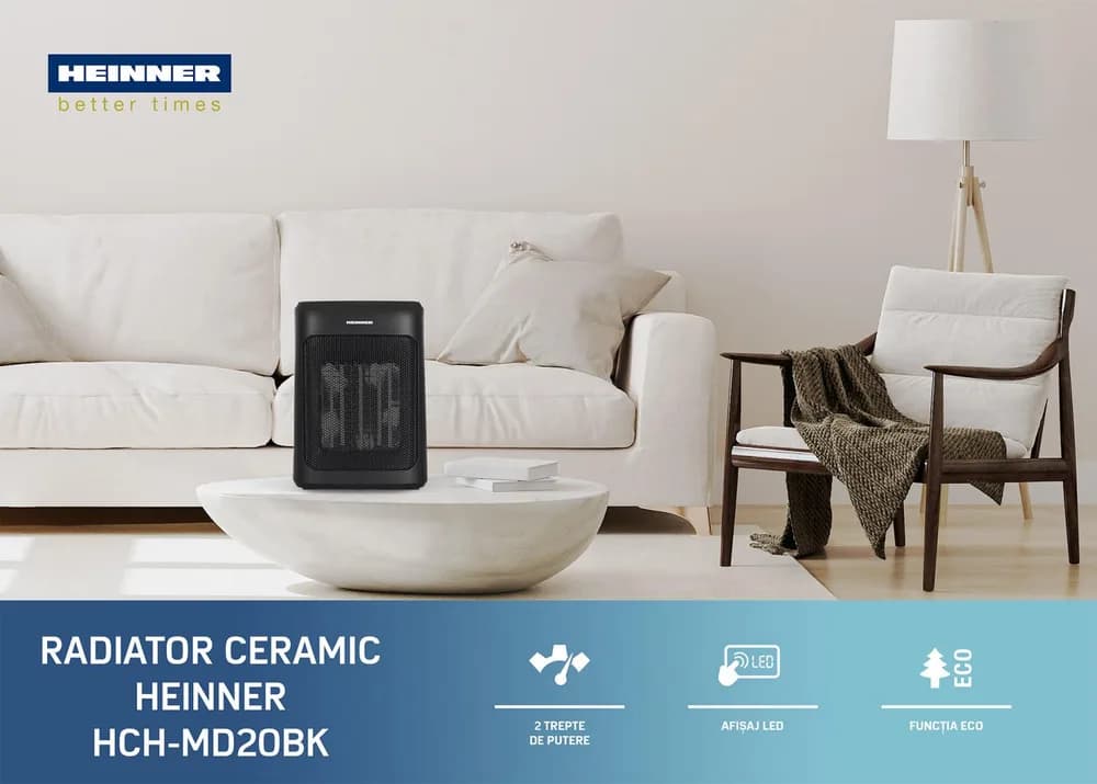 RADIATOR CERAMIC HEINNER HCH-MD20BK — miniatură