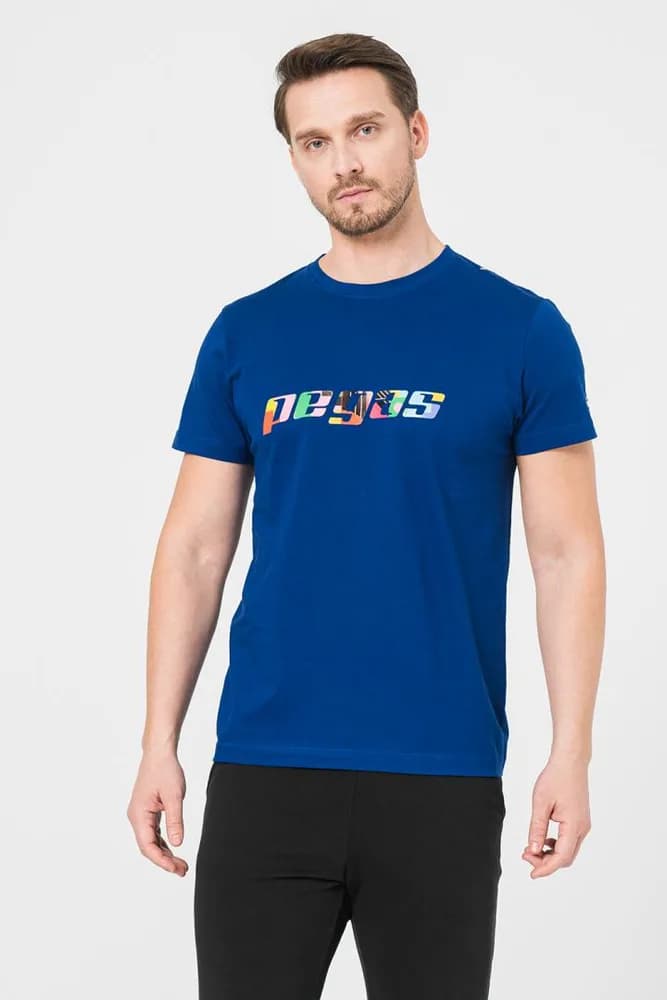 TRICOU LOGO MULTICOLOR BARBATI ROYAL BLUE-XL