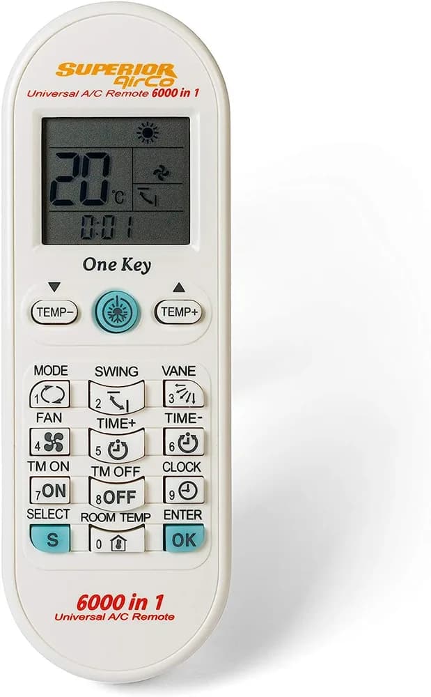 TELECOMANDA UNIVERSALA Superior, compatibila cu majoritatea modelelor de aer conditionat aflate pe piata, display, bateriile (2 x AAA) nu sunt incluse, alb "SUPCU003"