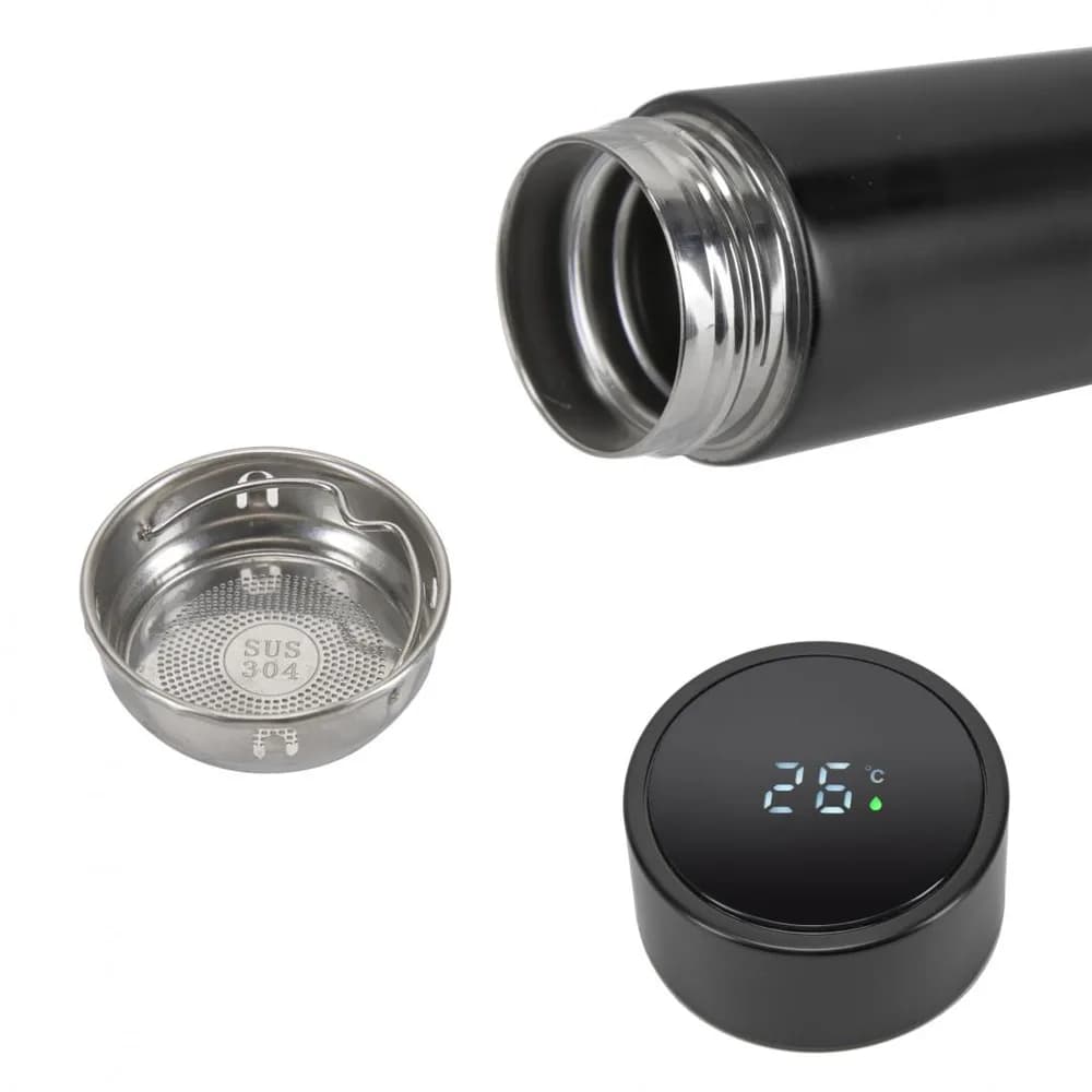 TERMOS INOX 450 ML,INDICATOR LED TEMPERATURA, ART OF DINING BY HEINNER (mix 3 culori in bax, 4 albastre, 4 negre, 4 rosii) — miniatură