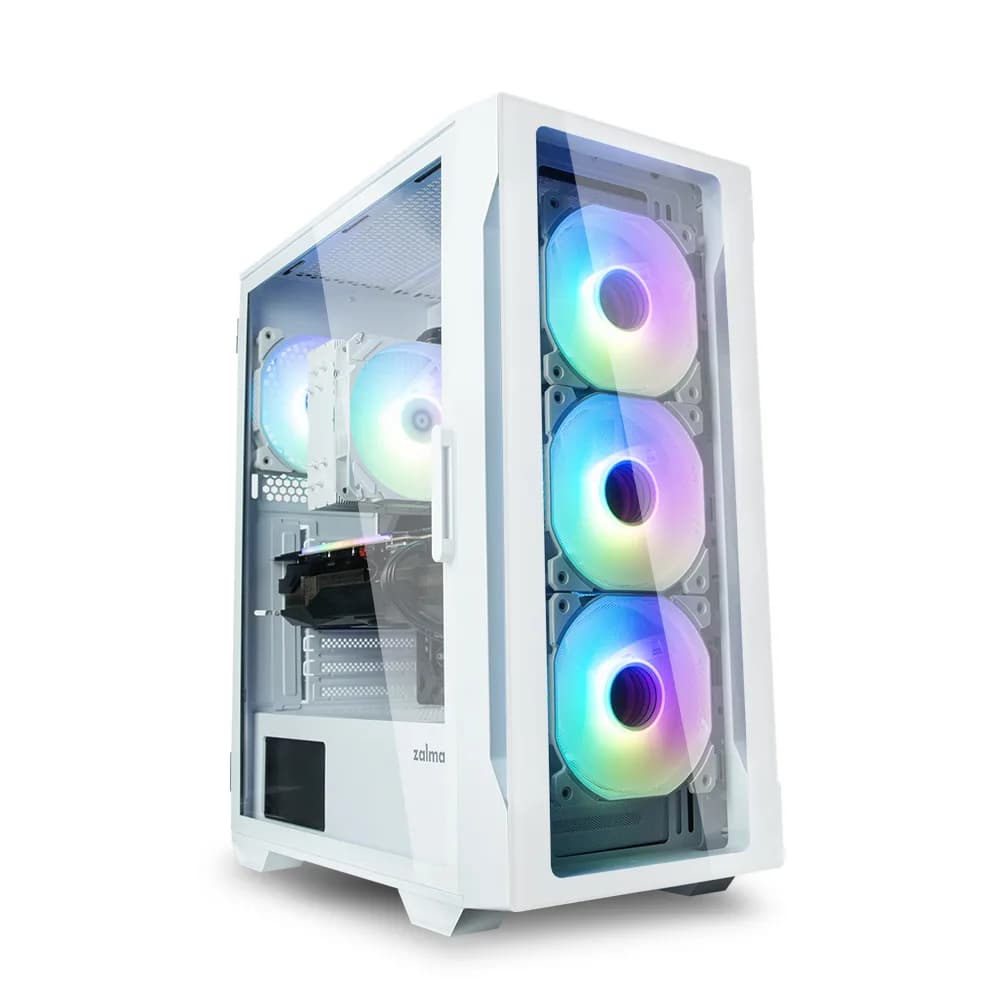 CARCASA Zalman "i3 Neo", middle tower, gaming, fara sursa, suporta 8xfan, 4xfan inclus, USB 3.1 gen1 x 2, USB 2.0x1, audio+mic, 7 sloturi expansiune, alb, "i3 NEO ARGB White"