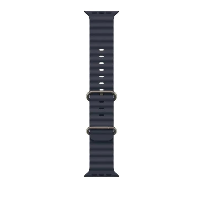 Curea pentru Apple Watch 49mm Navy Ocean Band - Natural Titanium Finish