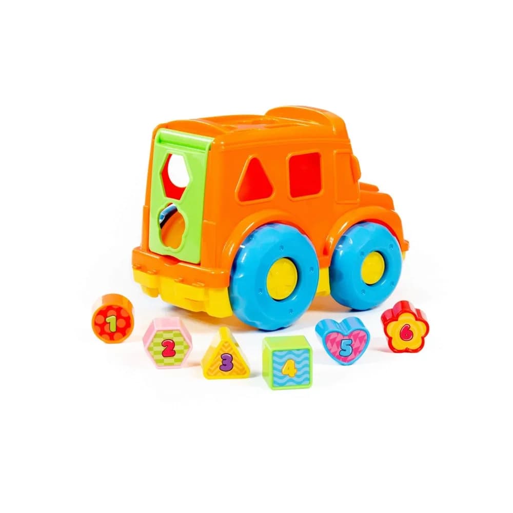 Autobuz + cuburi educative, 23.5x15.2x17 cm, Polesie — miniatură