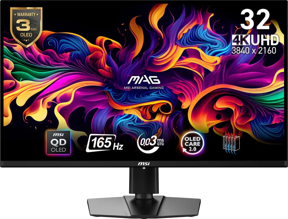 Monitor MSI MAG 321UP QD-OLED, 31.5", UHD, 3840 x 2160, HDMI, DisplayPort, AMD Freesync Premium Pro, 165 Hz, 0.03 ms, Negru "MAG 321UP QD-OLED"