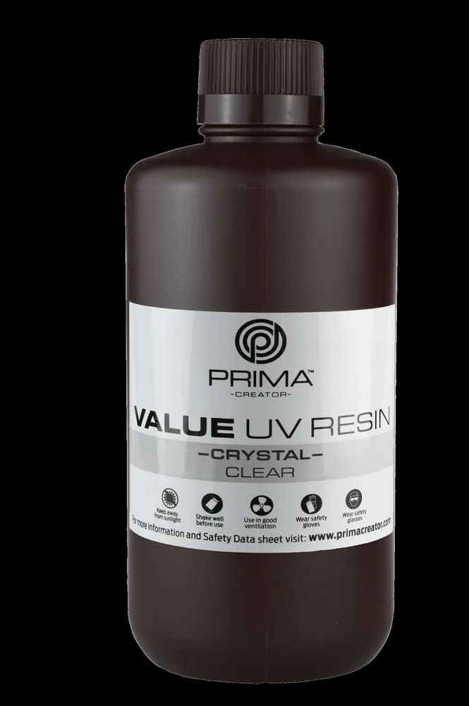 Rășină 3D PrimaCreator Value Crystal UV – 1 kg – Clear — miniatură