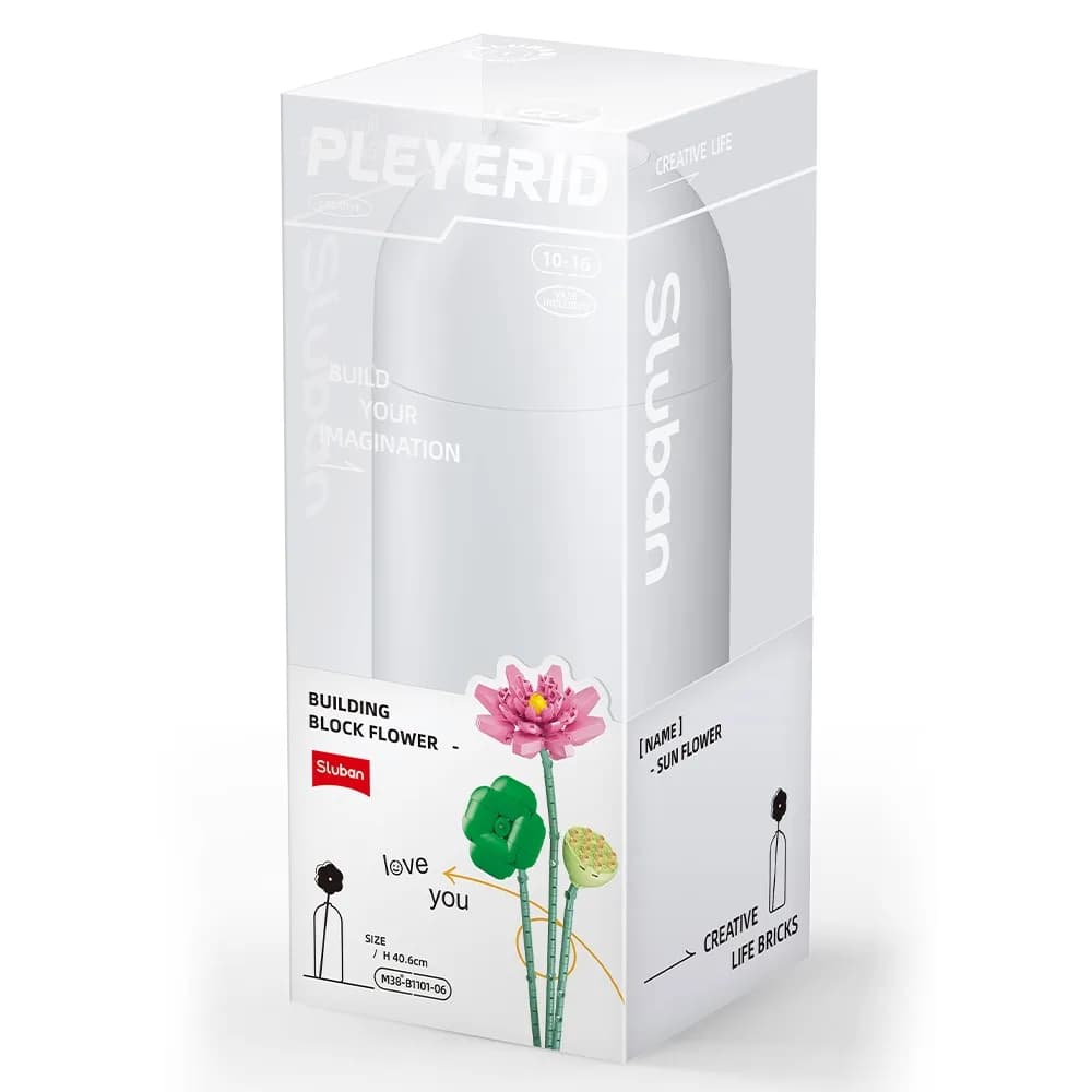 Set de Constructie Flowers, 258 piese, Lotus - Sluban — miniatură