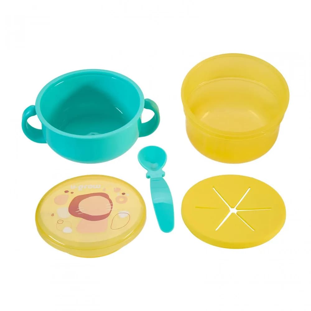 Bol 2 in 1 pentru snackuri si lingurita, blue, U-Grow — miniatură