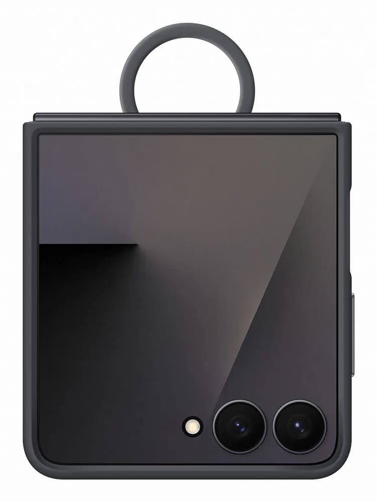 Husa Galaxy Z Flip 7 - Capac protectie spate Silicone Case cu inel, Negru "EF-PF766TBEGWW"