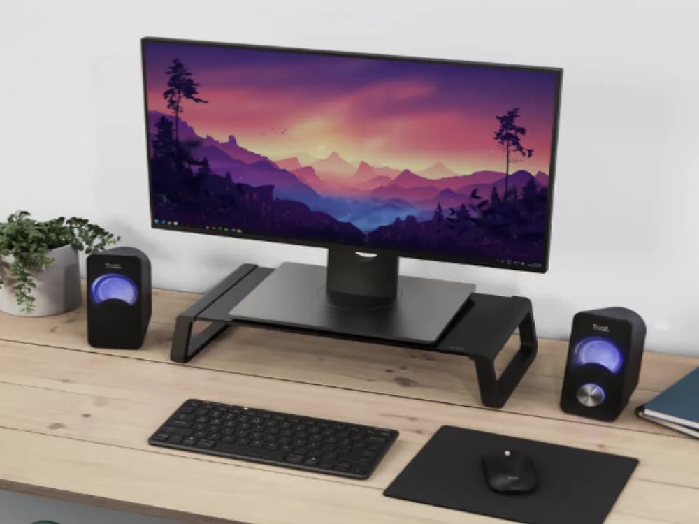 TRUST MONTA GLASS MONITOR STAND BLK "25271" — miniatură
