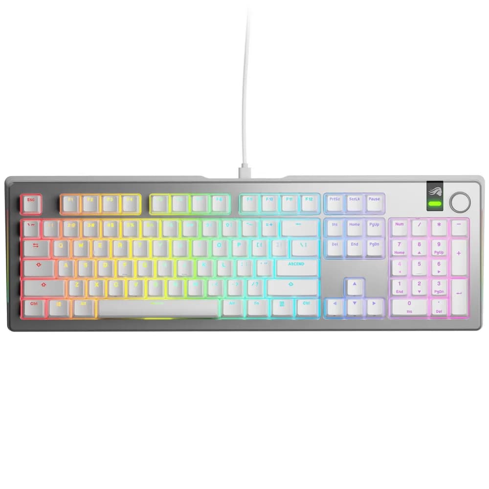 Glorious Tastatura mecanica GMMK 3 PRO 100% Prebuilt, USB-C, Fox Switches, US layout, 104 taste, Gri "GLO-KB-GMMK3-PRO-100-PB-FOX-W-SIL-US"