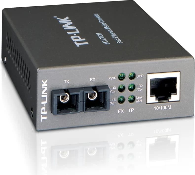 MEDIA CONVERTOR TP-LINK RJ45 10/100M la fibra SC multi-mode 100M, Full-duplex, pana la 2Km, montabil in sasiu "MC100CM" — miniatură