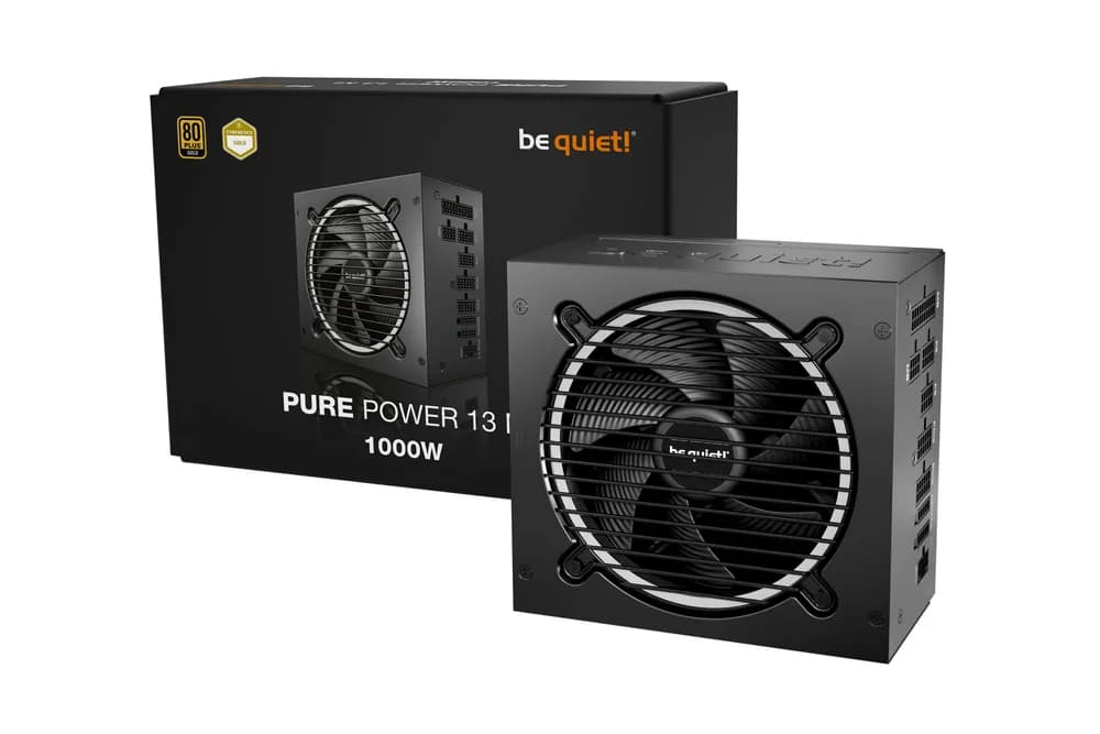 SURSA be quiet "PURE&nbsp;POWER 13 M", 1000W, certificare 80 Plus Gold, modulara, LLC + SR + DC/DC, fan 120mm, negru, "BP028EU" — miniatură