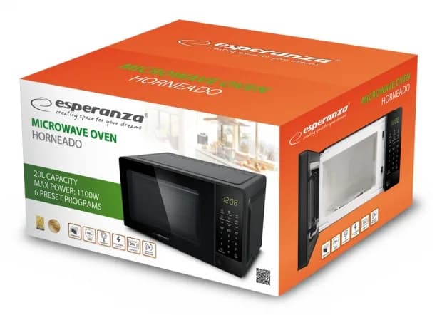 Cuptor cu microunde Esperanza Horneado EKO009 700W 20l Negru "EKO009" — miniatură
