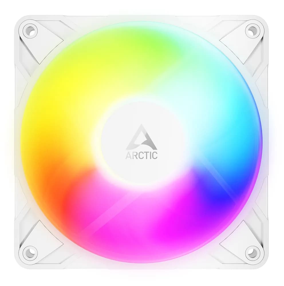Set 3 ventilatoare Arctic "P12 Pro Reverse A-RGB (White) - 3 Pack", 120mm, 500 - 3000 RPM, FDB, 73 cfm, 4-Pin Fan Plug + 4-Pin/3-Pin A-RGB Plug + 3-Pin Socket, alb, "ACFAN00334A" — miniatură