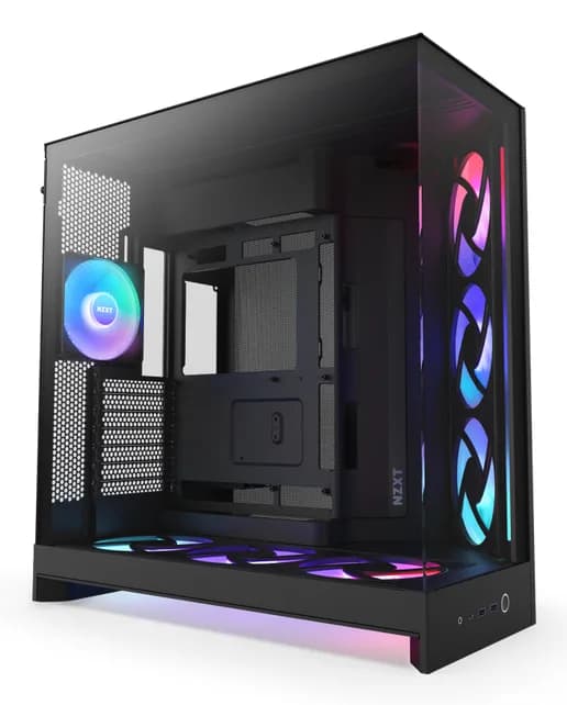 Carcasa NZXT H9 Flow RGB+ (2025), Dual-Chamber, Mid-Tower, Control Hub, Negru "CM-H92FB-P1"