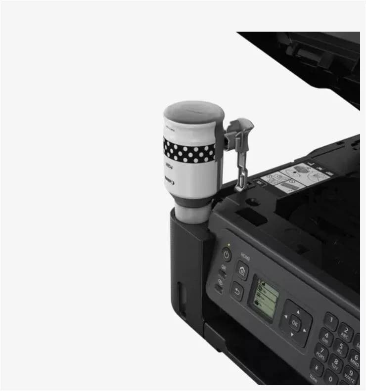 "Multifunctional inkjet color CISS Canon PIXMA G4470, dimensiune A4(Printare, Copiere, Scanare, Fax), viteza imprimare 11ipm alb-negru, 6ipm color,rezolutie printare 4800x1200 dpi, imprimare fara margini, alimentarehartie 100 coli, ADF 35 coli, scanner CIS rezolutie 600x1200 dpi, copiere — miniatură